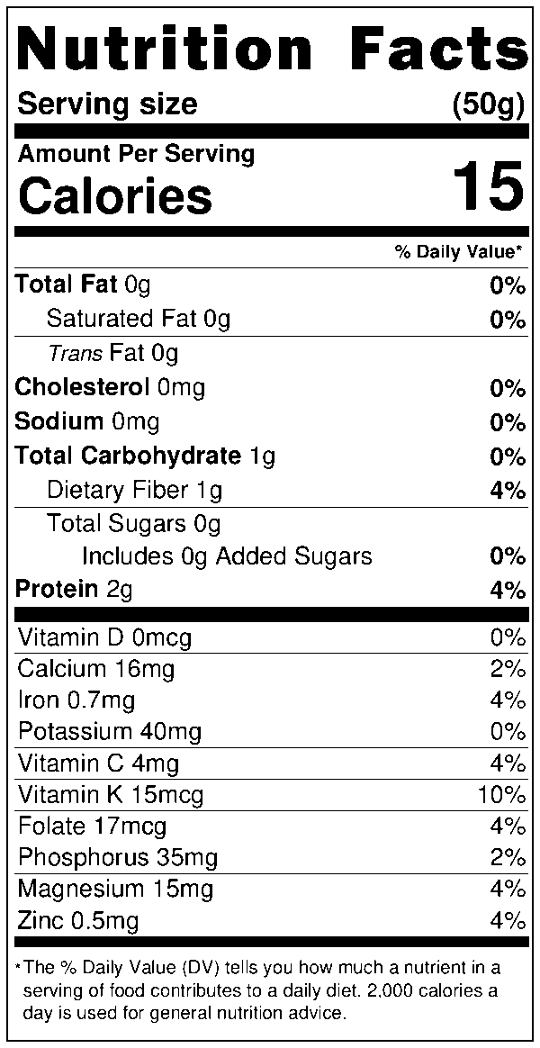 Alfaalfa Seeds Nutrition Facts