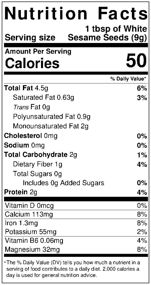 White Sesame Seeds Nutrition Facts