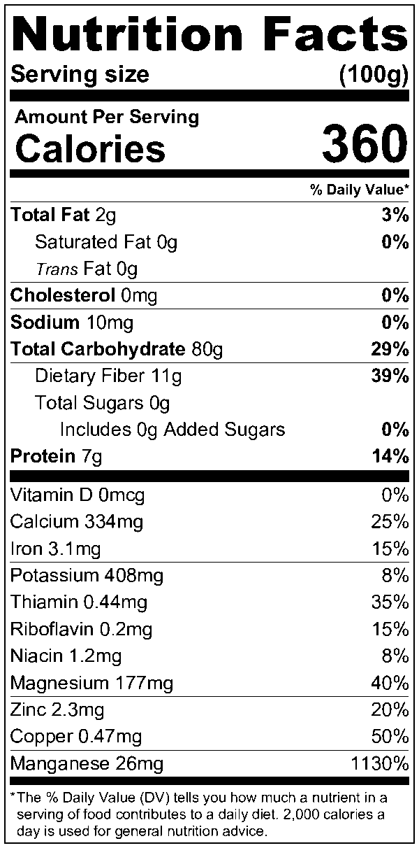 Ragi Malt Nutrition Facts