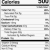 Foxtail Peanut Butter Nutrition Chart